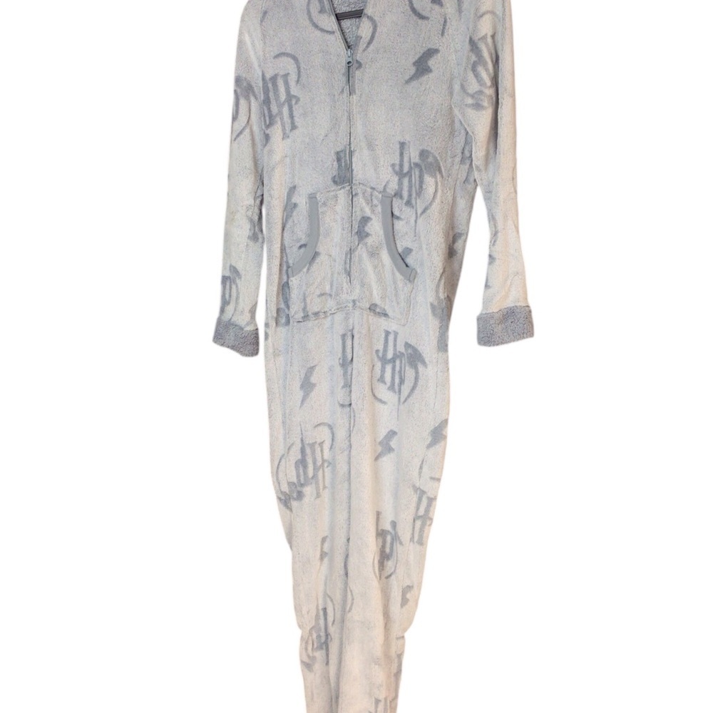 Warner Bros Harry Potter Gray Pajama Onsie with Hooded Design size small - Picture 3 of 6